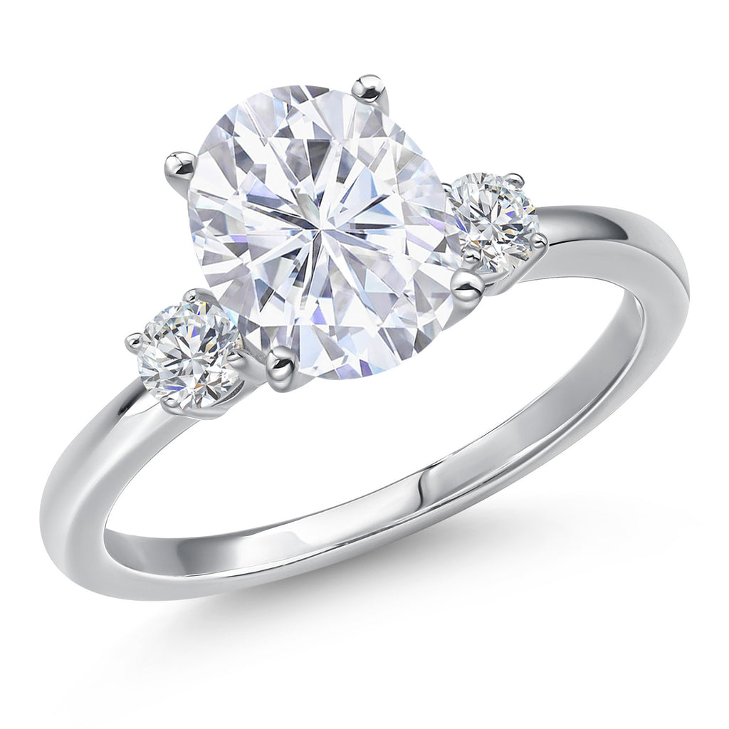 White Moissanite - April_8_Ring in 14K White Gold