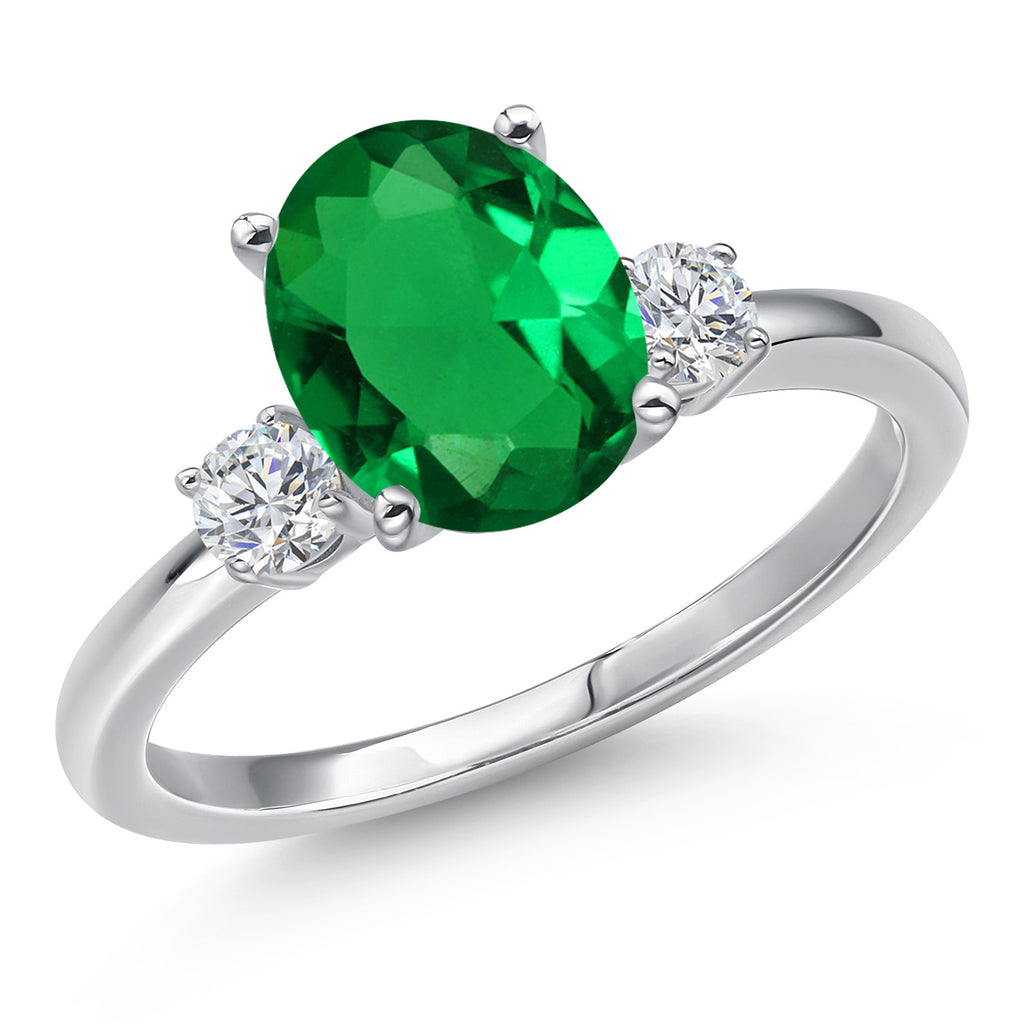 Nano Emerald - May_5_Ring in 14K White Gold