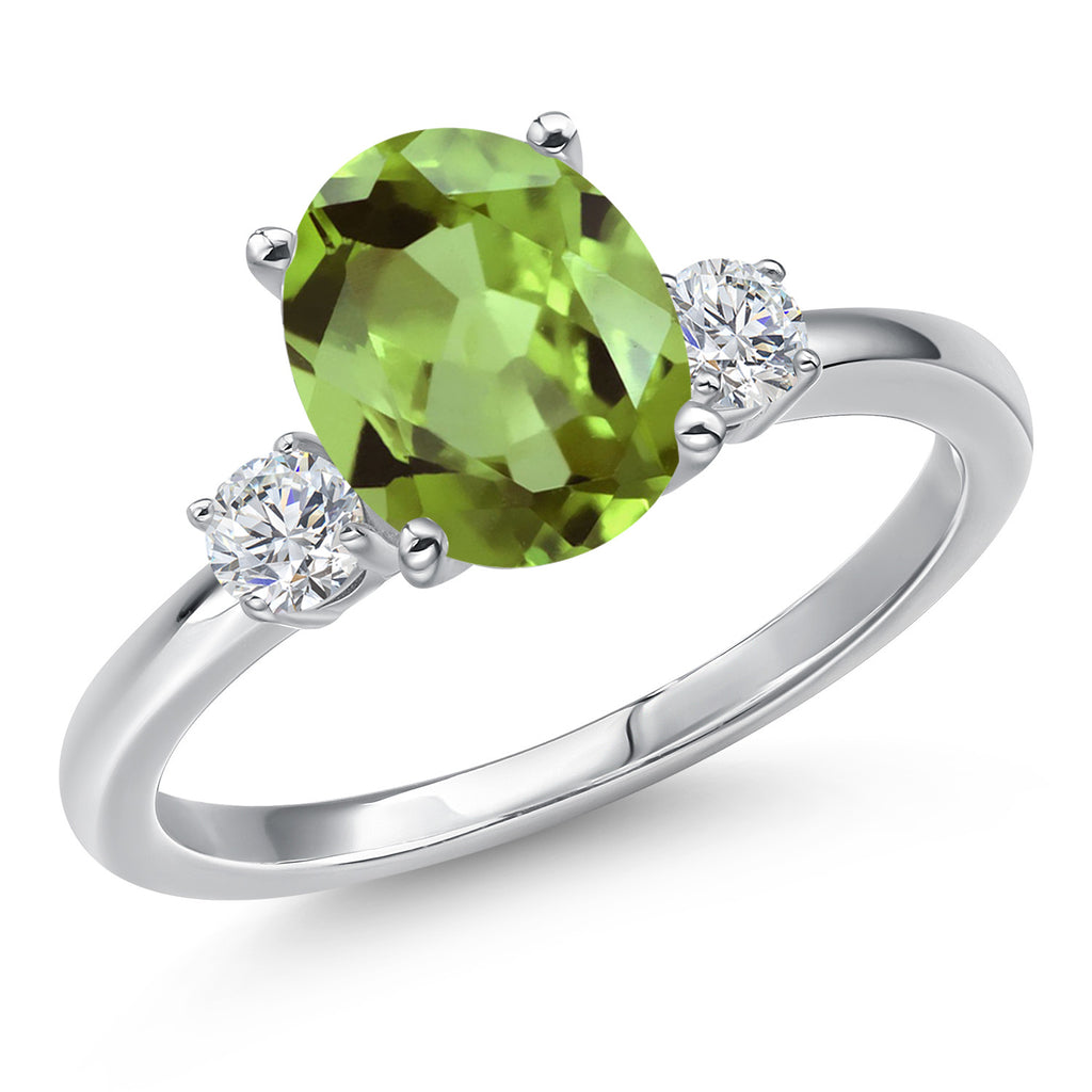 Peridot - August_9_Ring in 14K White Gold