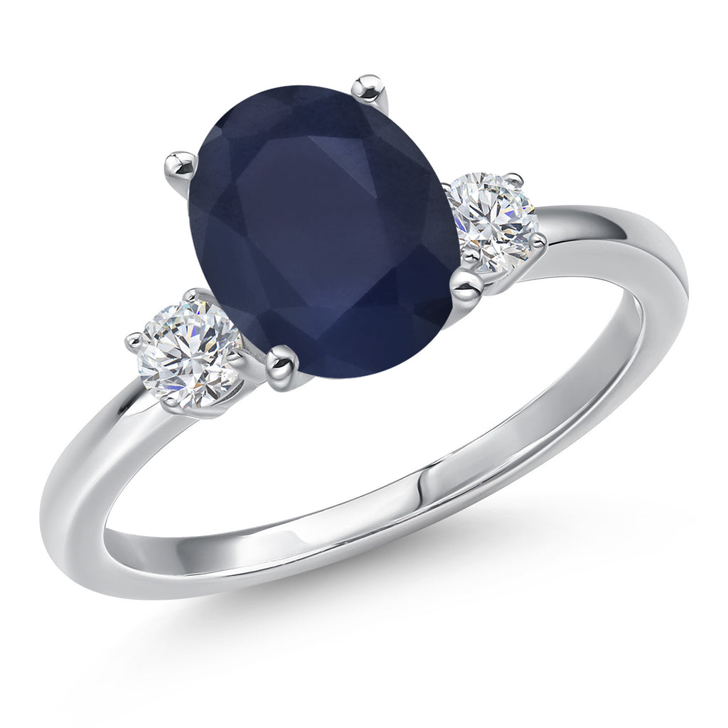 Blue Sapphire - September_5_Ring in 14K White Gold
