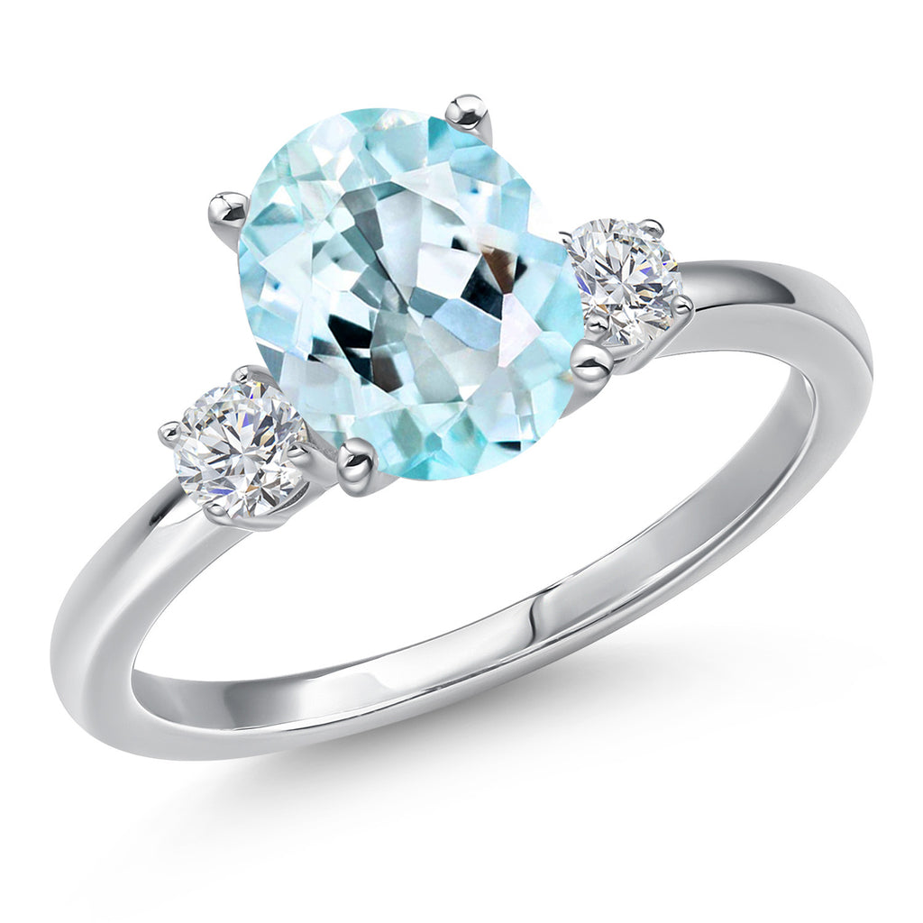 Sky Blue Topaz - November_5_Ring in 14K White Gold