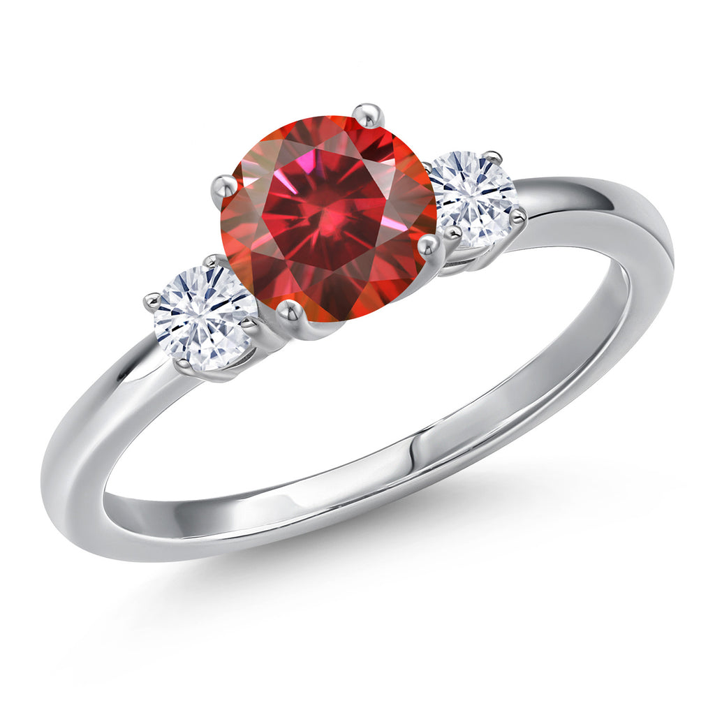 Red Moissanite - April_6_Ring in 14K White Gold