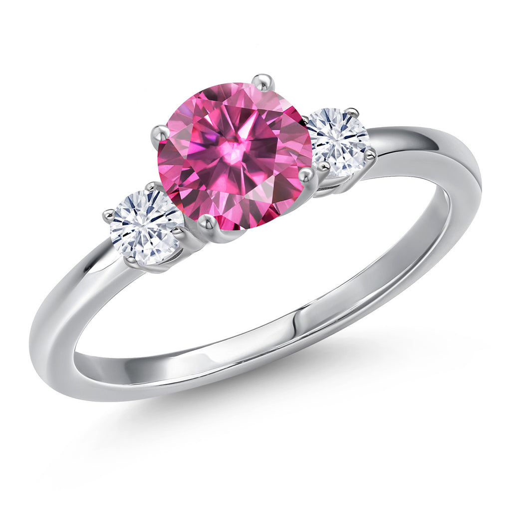 Pink Moissanite - April_9_Ring in 14K White Gold