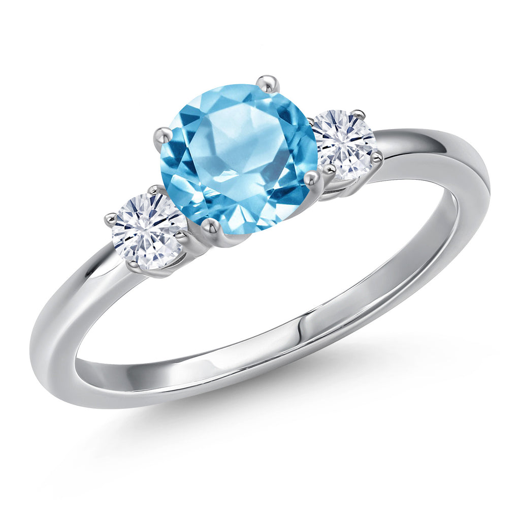 Swiss Blue Topaz - November_7_Ring in 14K White Gold