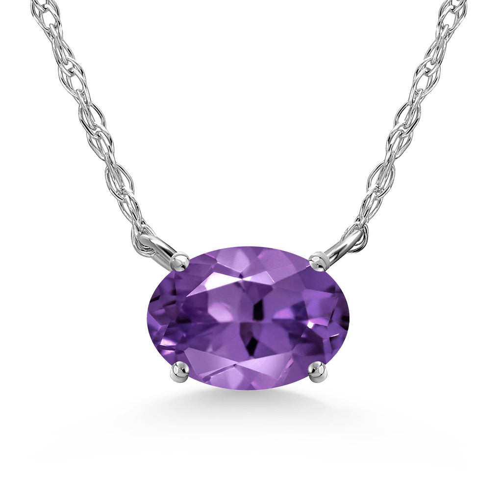Amethyst - February_Necklace in 10K White Gold