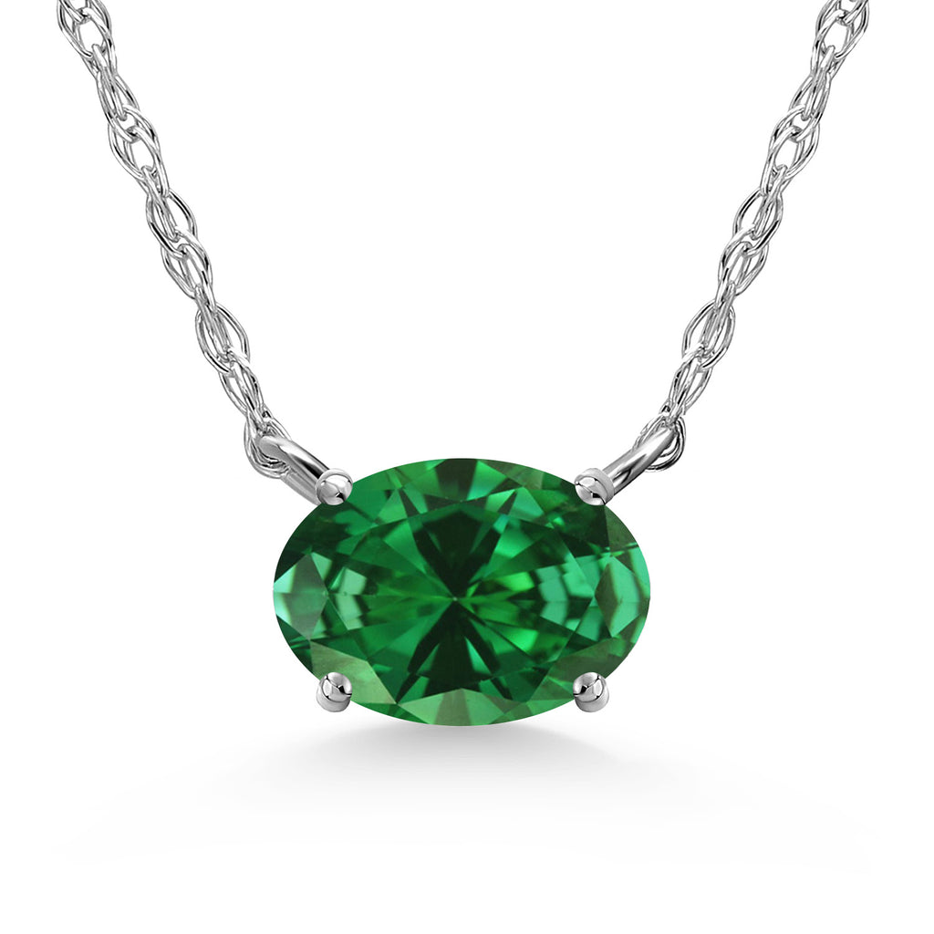 Created Emerald - May_Necklace in 10K White Gold