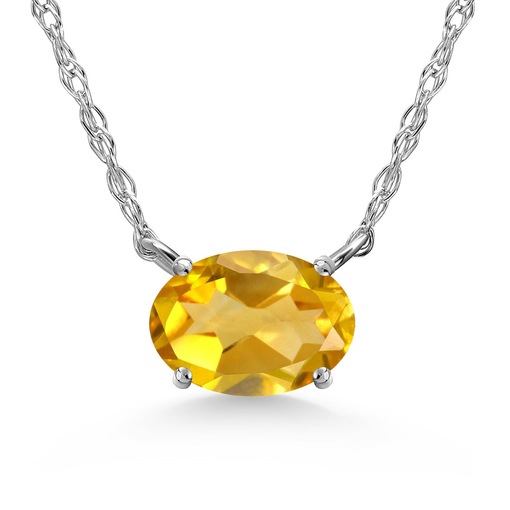 Citrine - November_Necklace in 10K White Gold