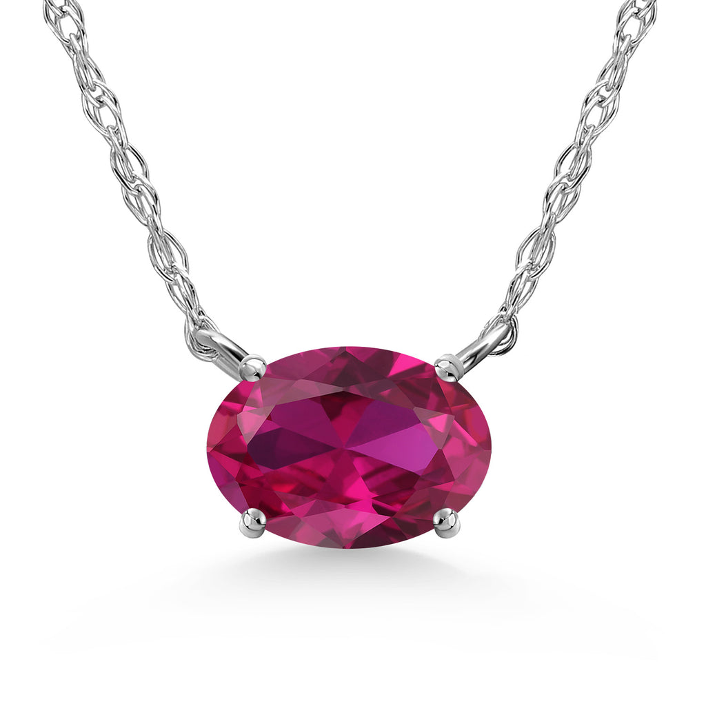 Created Ruby - July_Necklace in 10K White Gold