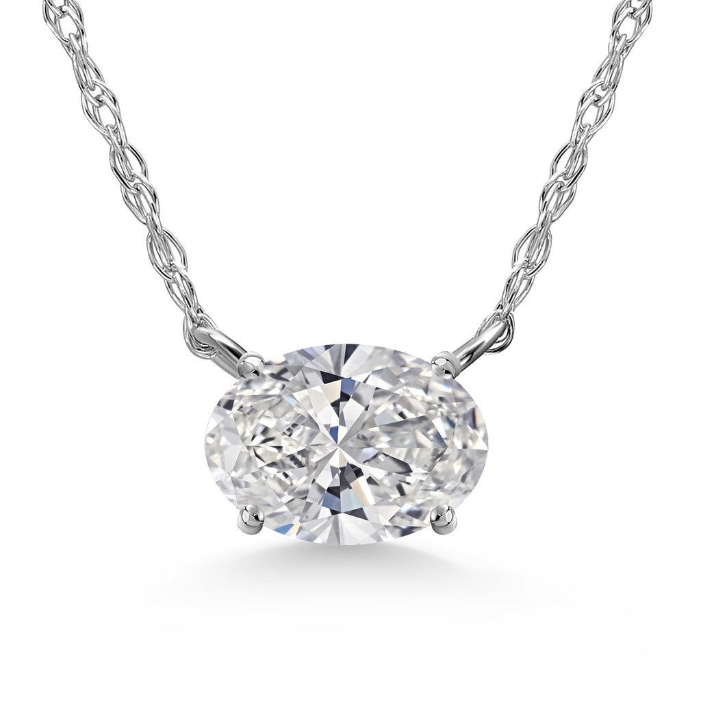 White Lab Grown Diamond - April_Necklace in 10K White Gold