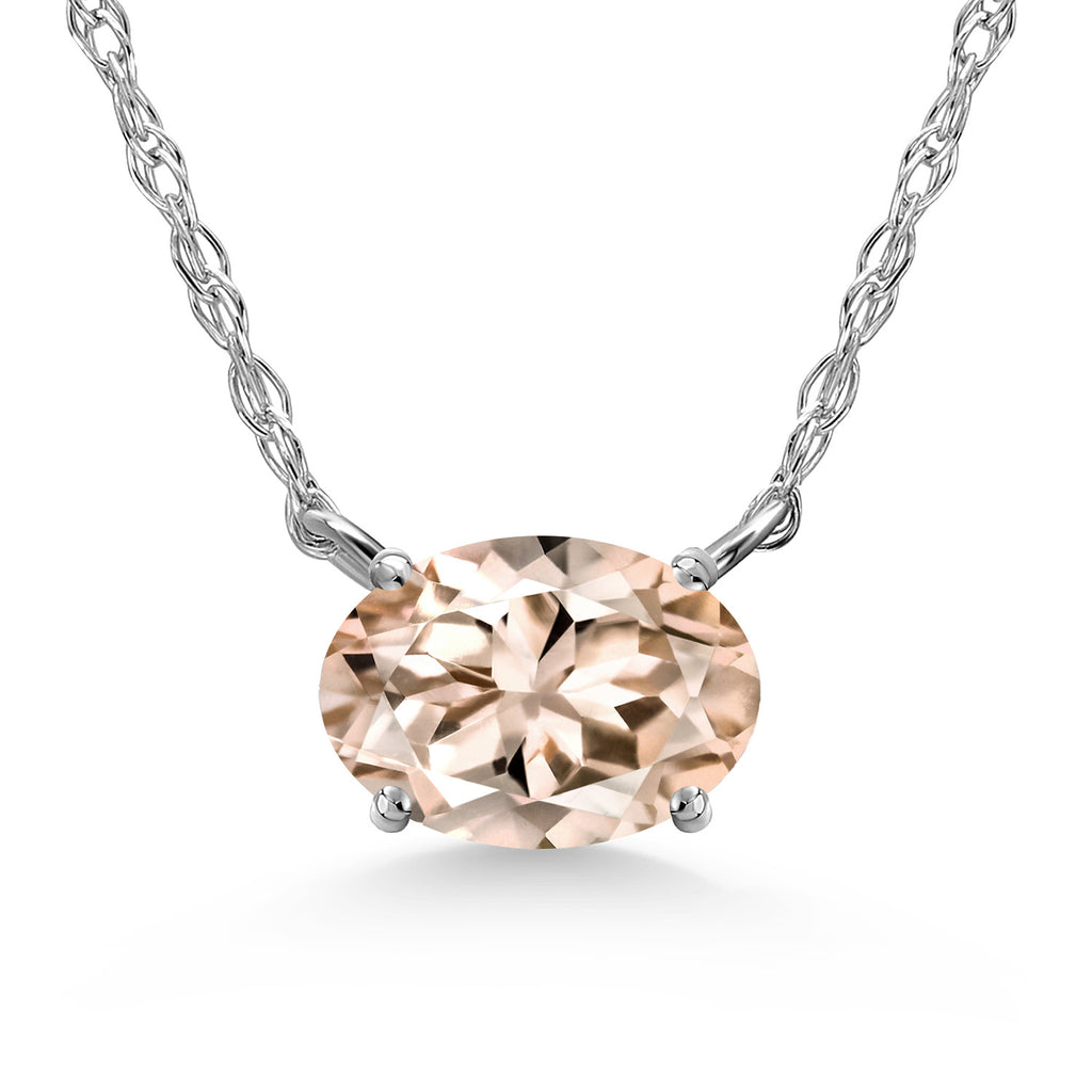 Morganite - October_Necklace in 10K White Gold
