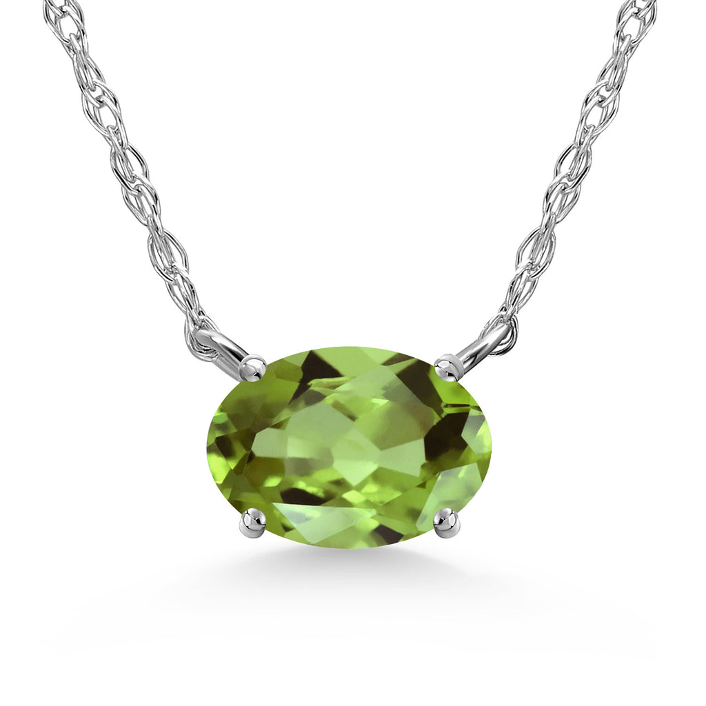 Peridot - August_Necklace in 10K White Gold