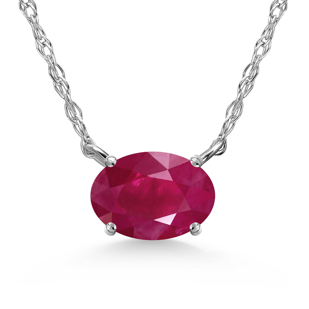 Ruby - July_Necklace in 10K White Gold