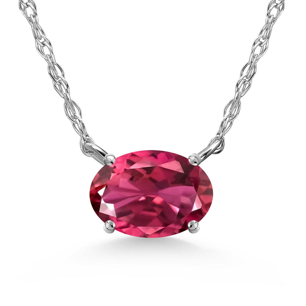 Pink Tourmaline - October_Necklace in 10K White Gold