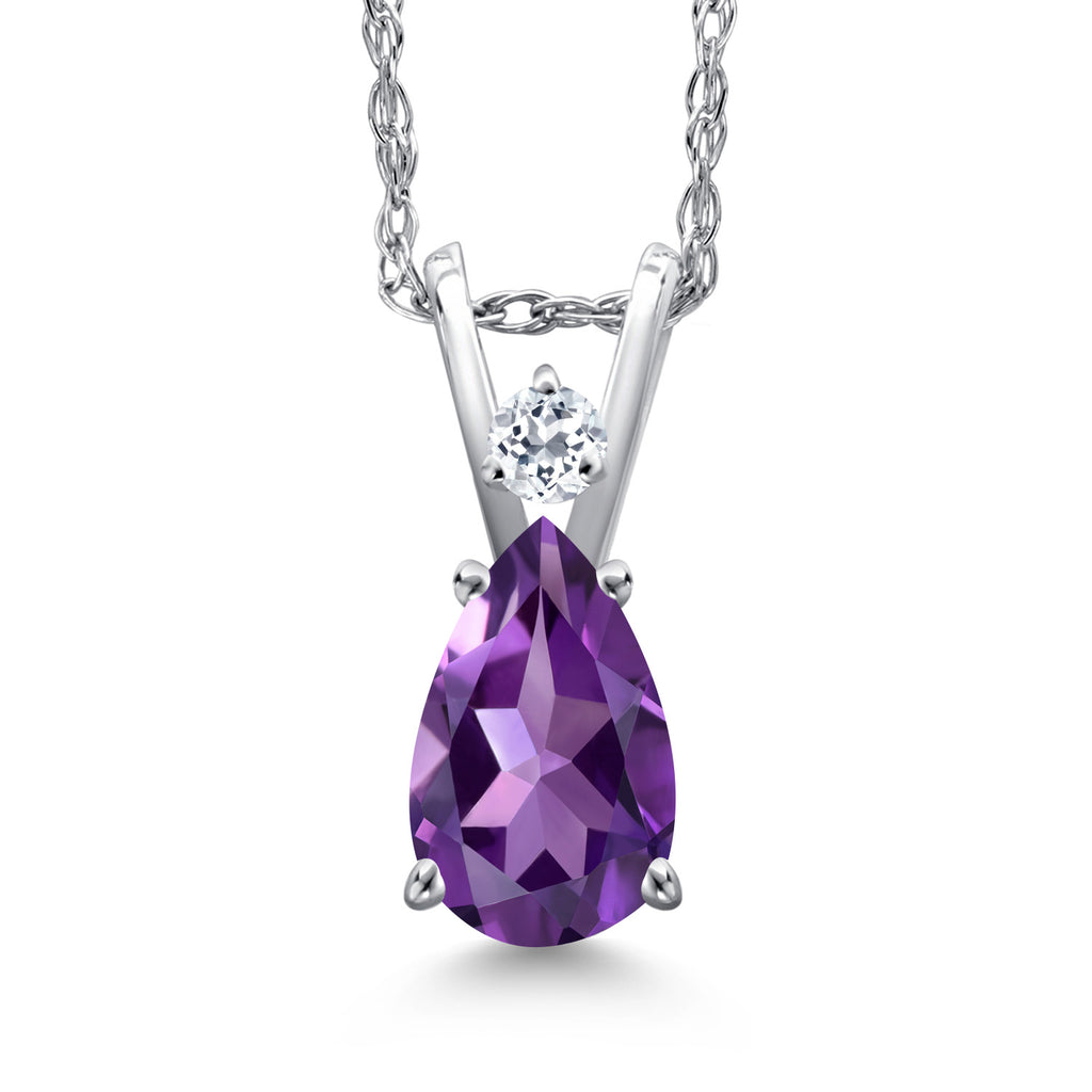 Amethyst and Topaz_Pendant in 14K White Gold