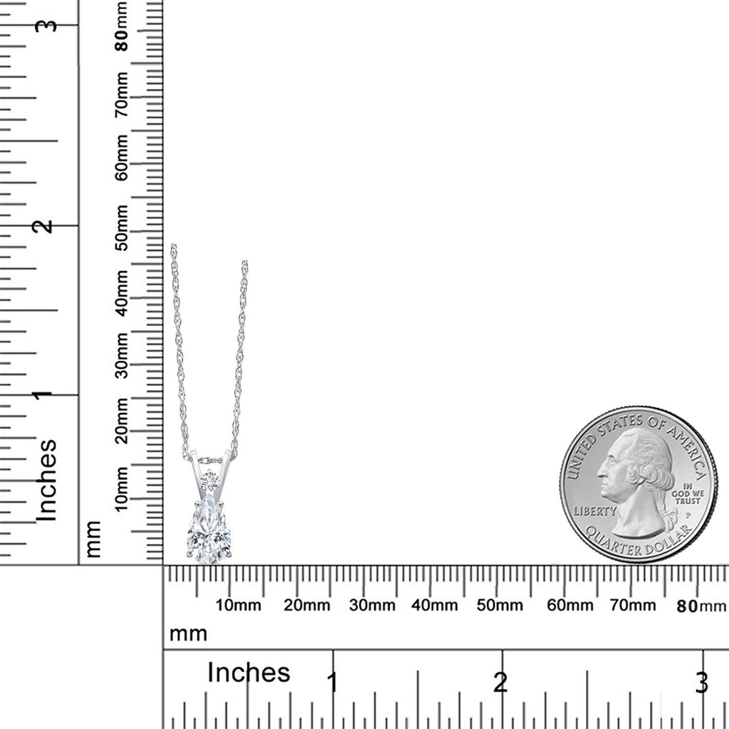 Moissanite and Diamond_Pendant in 14K White Gold