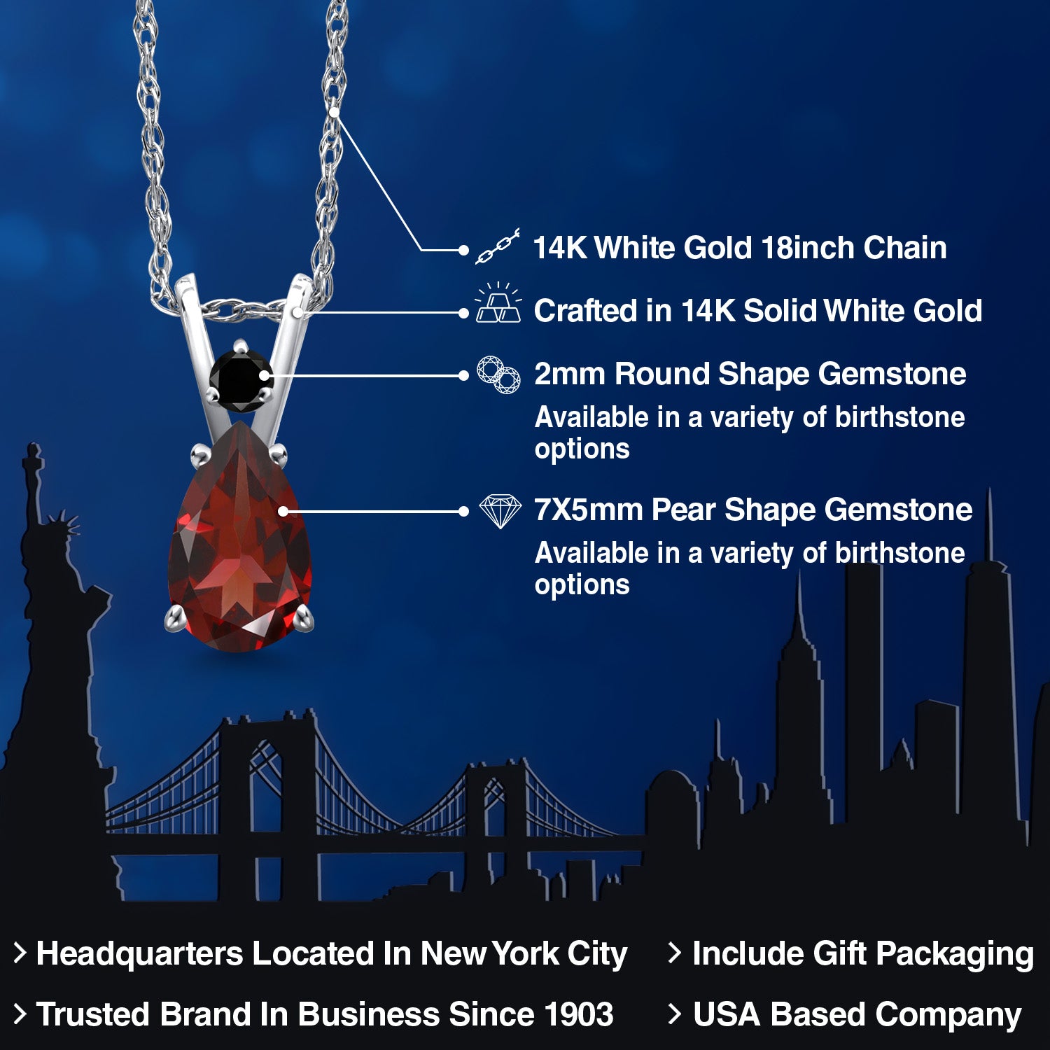 Pendant in 14K White Gold