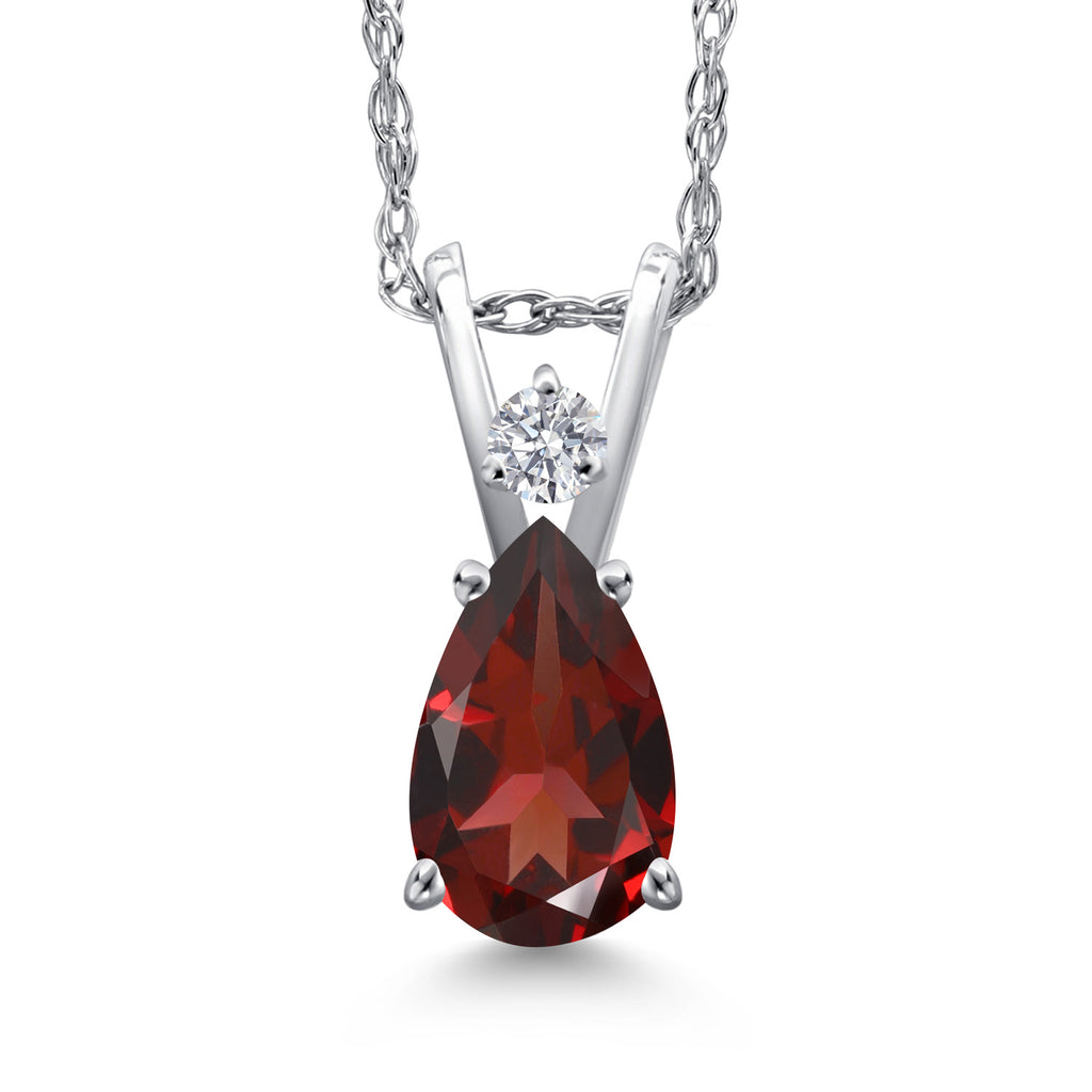 Garnet - January_Pendant in 14K White Gold