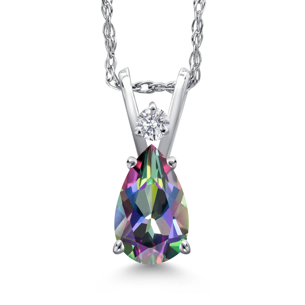 Green Mystic Topaz_Pendant in 14K White Gold
