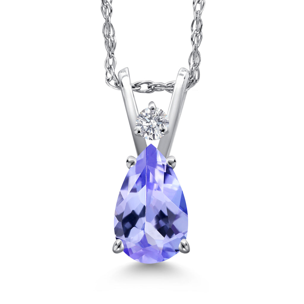 Tanzanite - December_Pendant in 14K White Gold