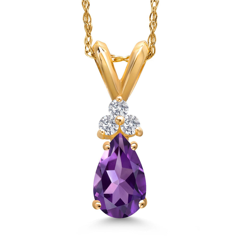 Amethyst - February_Pendant in 14K Yellow Gold
