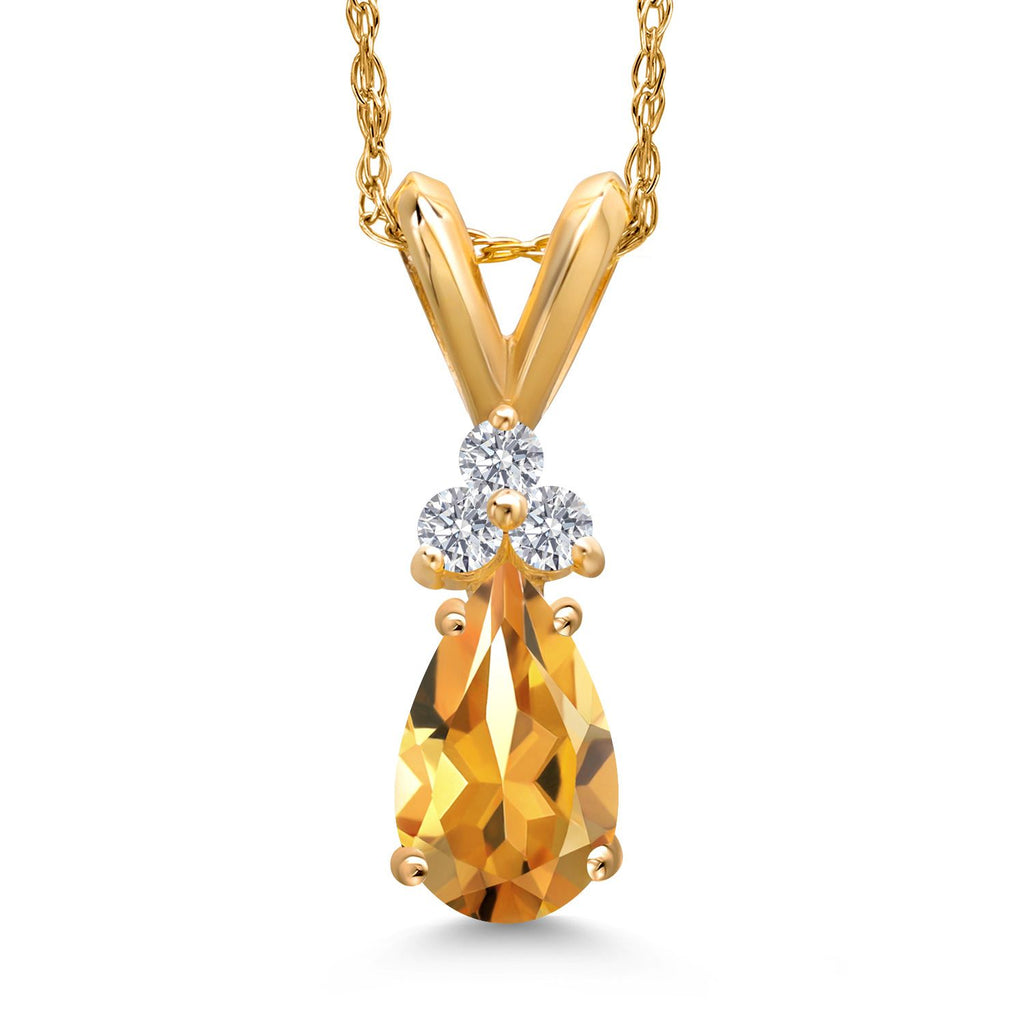 Citrine - November_Pendant in 14K Yellow Gold