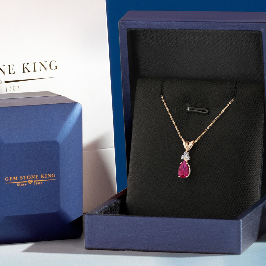 Created Ruby - July_Pendant in 14K Yellow Gold