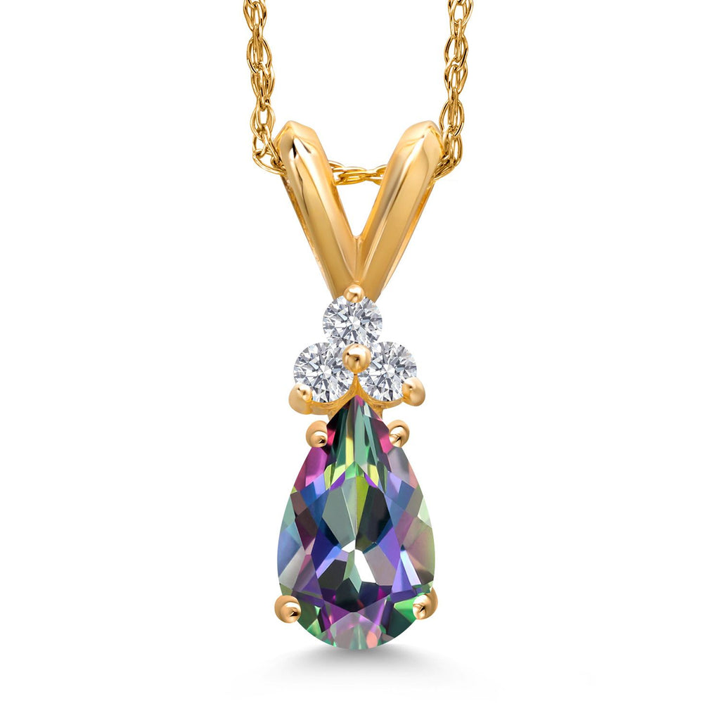 Green Mystic Topaz_Pendant in 14K Yellow Gold