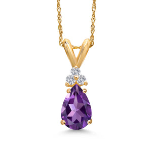 Amethyst - February_Pendant in 14K Yellow Gold