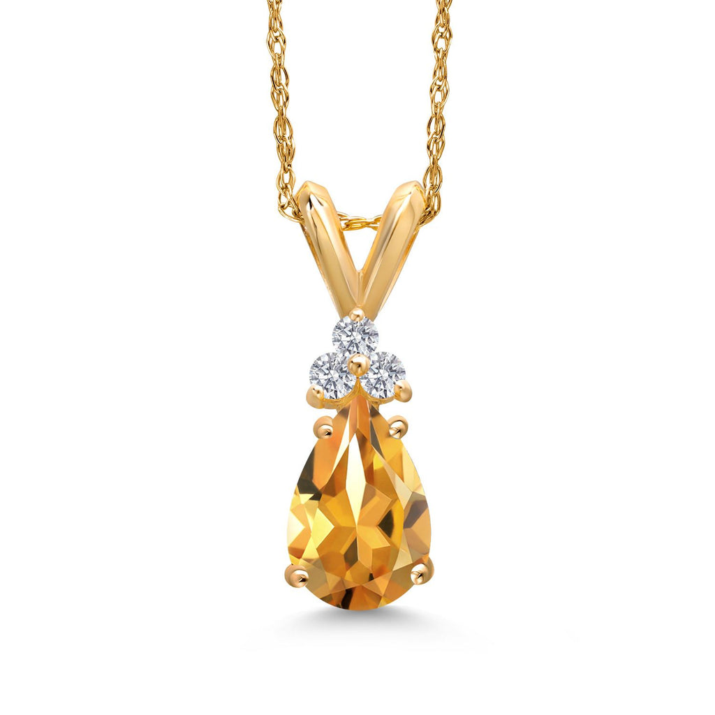 Citrine - November_Pendant in 14K Yellow Gold