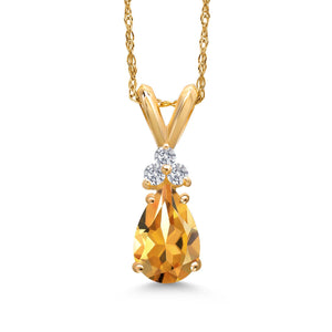 Citrine - November_Pendant in 14K Yellow Gold