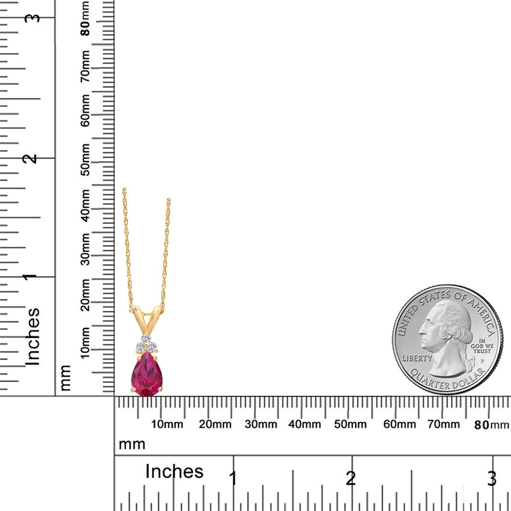 Created Ruby - July_Pendant in 14K Yellow Gold