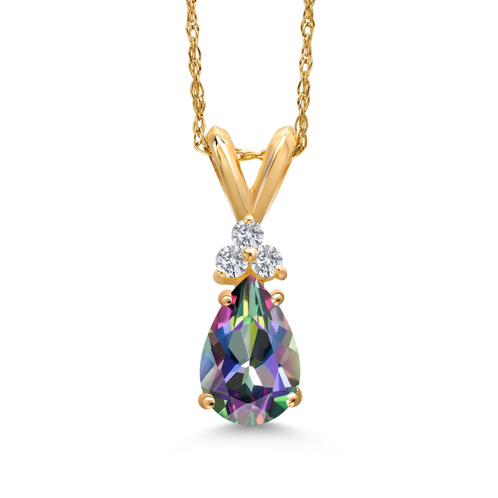 Green Mystic Topaz_Pendant in 14K Yellow Gold