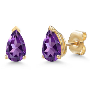 Amethyst - February_Earrings in 10K Yellow Gold