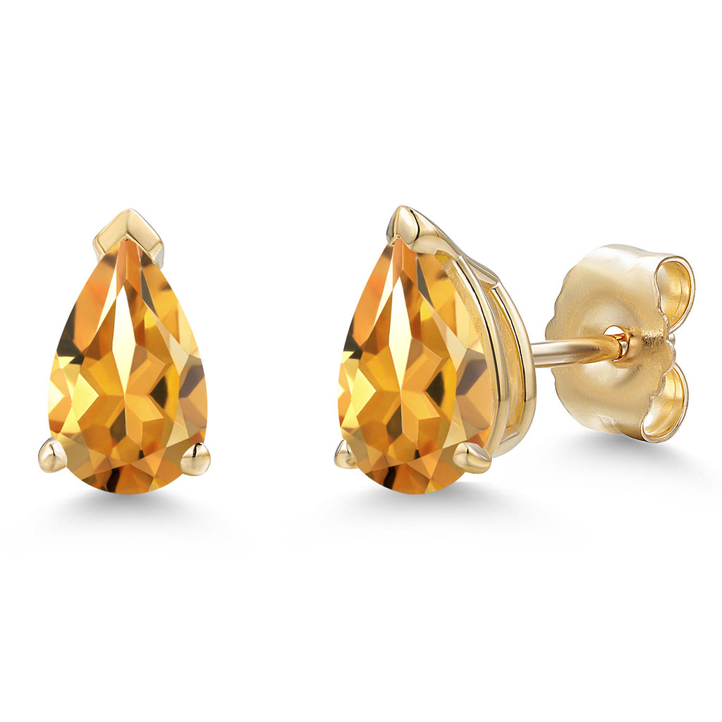 Citrine - November_Earrings in 10K Yellow Gold