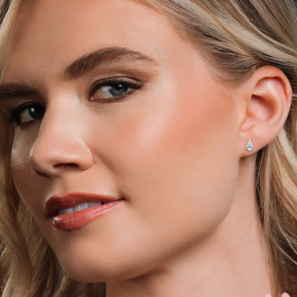 White Lab Grown Diamond - April_Earrings in 10K Yellow Gold