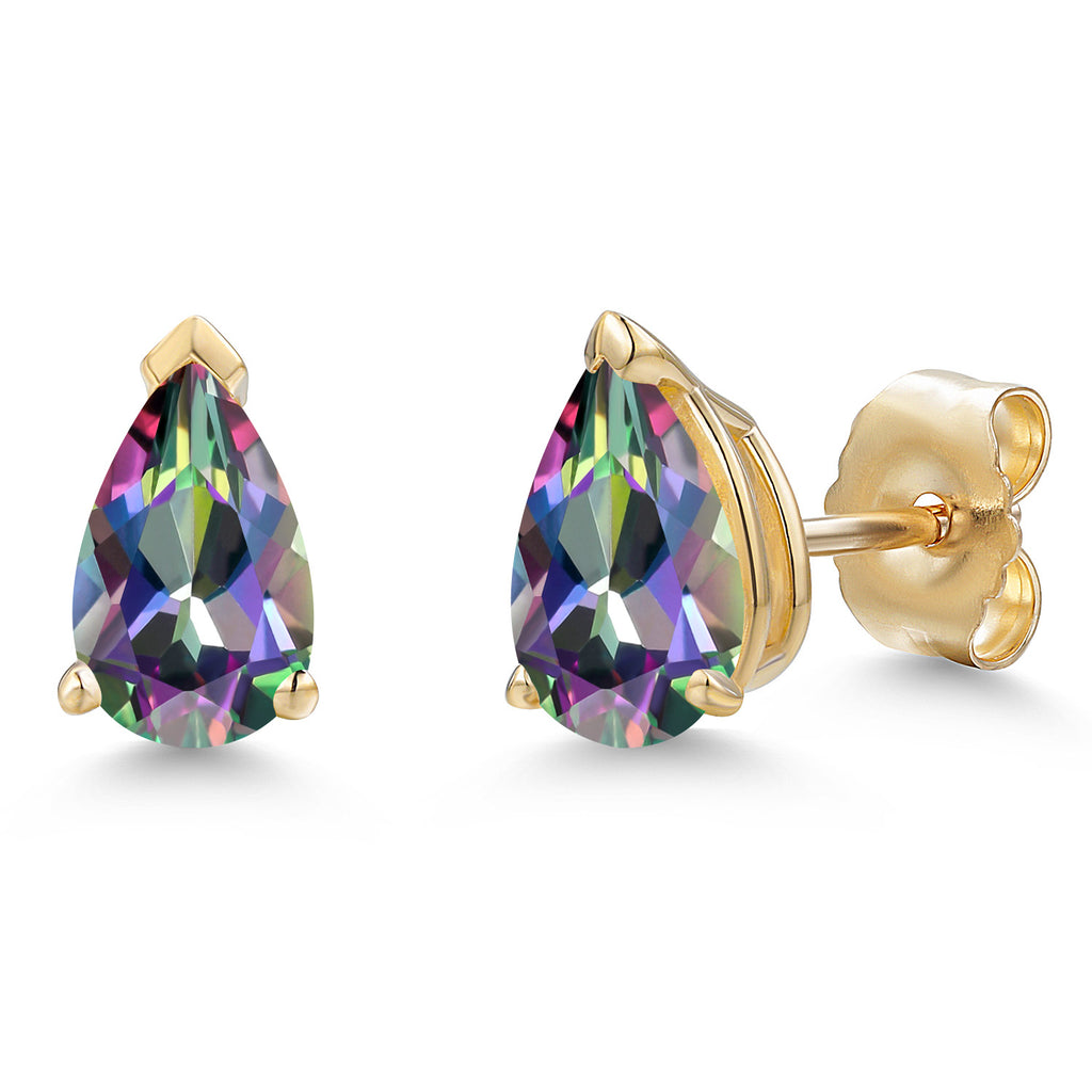 Green Mystic Topaz_Earrings in 10K Yellow Gold