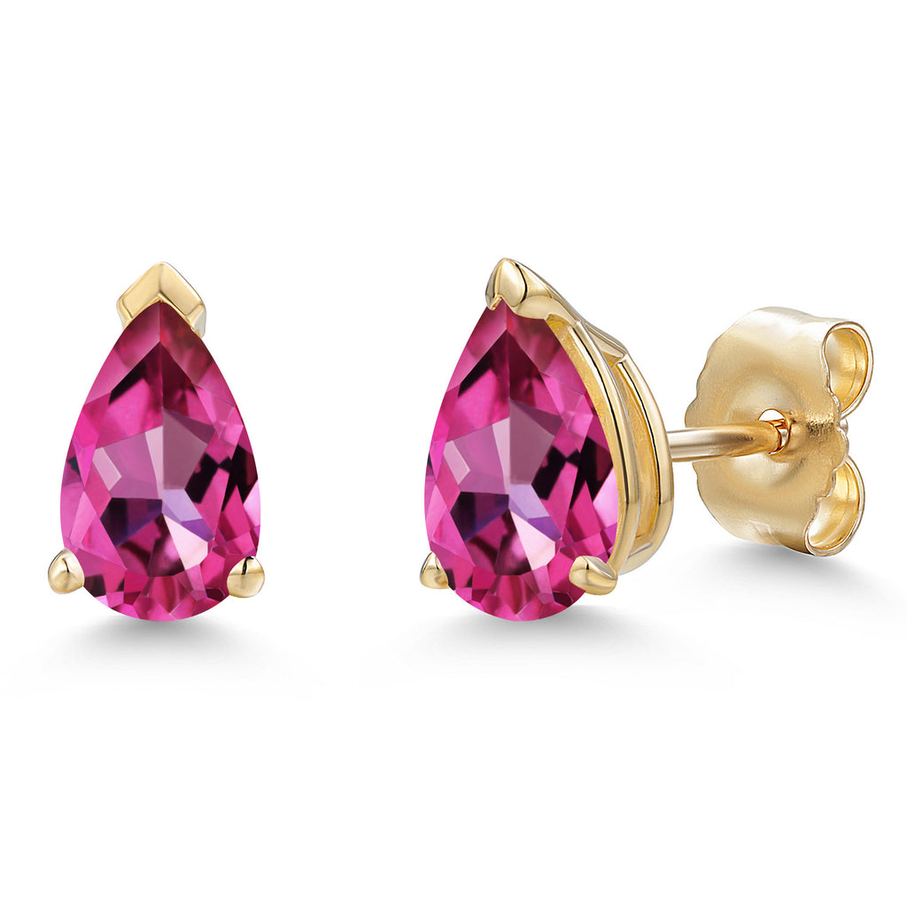 Pure Pink Mystic Topaz_Earrings in 10K Yellow Gold