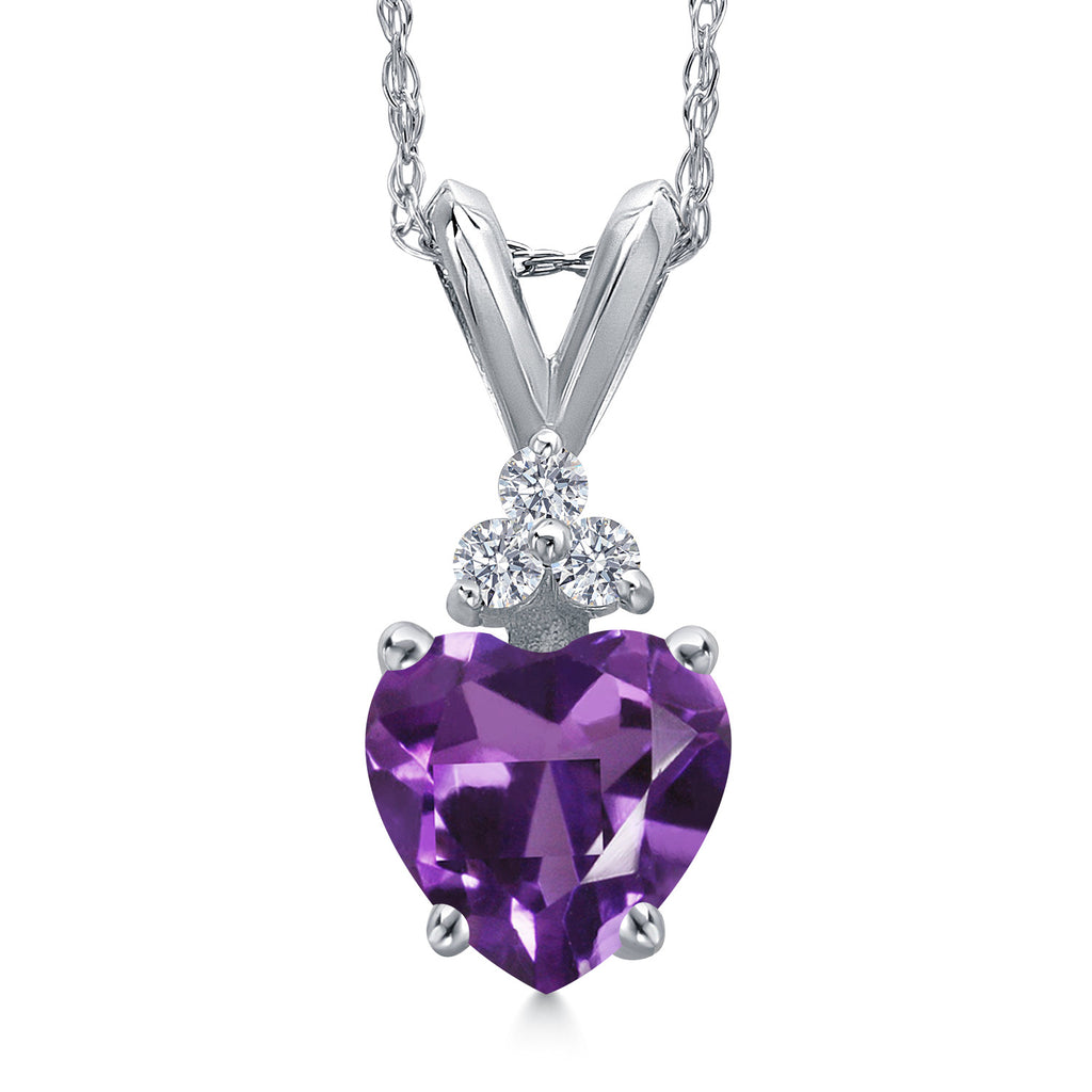 Amethyst - February_Pendant in 14K White Gold