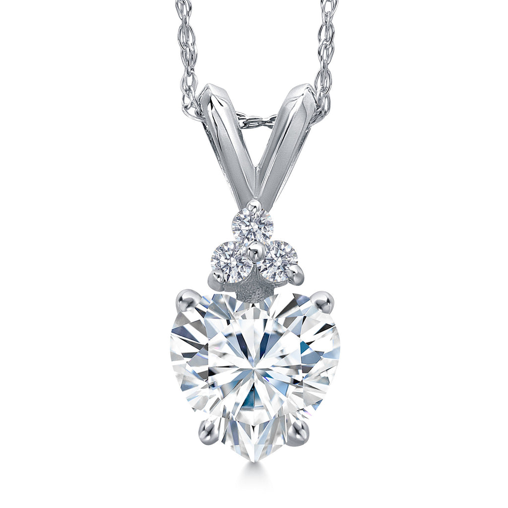 White Moissanite - April_Pendant in 14K White Gold