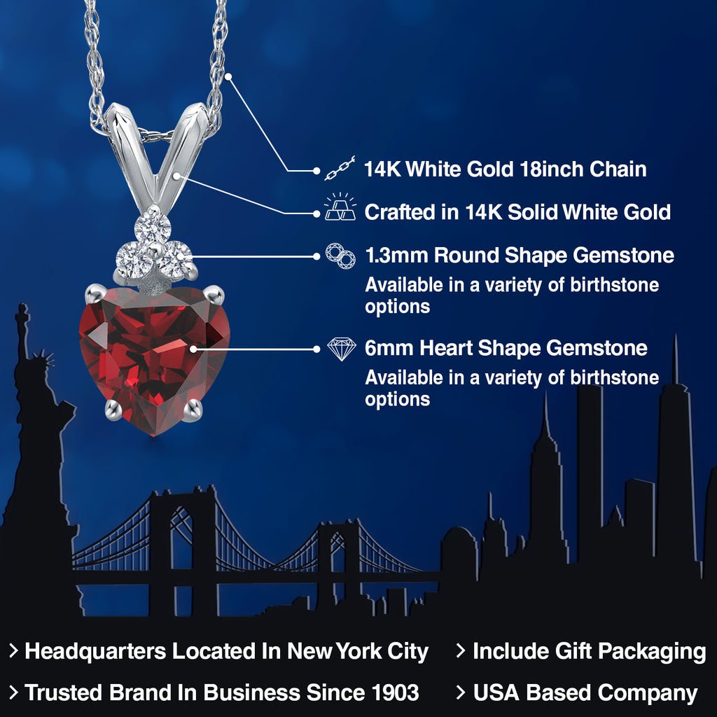Garnet - January_Pendant in 14K White Gold