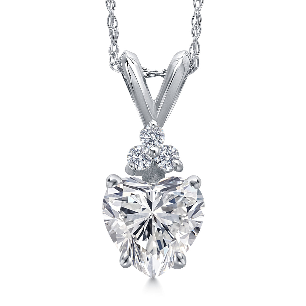 White Lab Grown Diamond - April_Pendant in 14K White Gold
