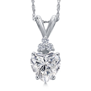 White Lab Grown Diamond - April_Pendant in 14K White Gold