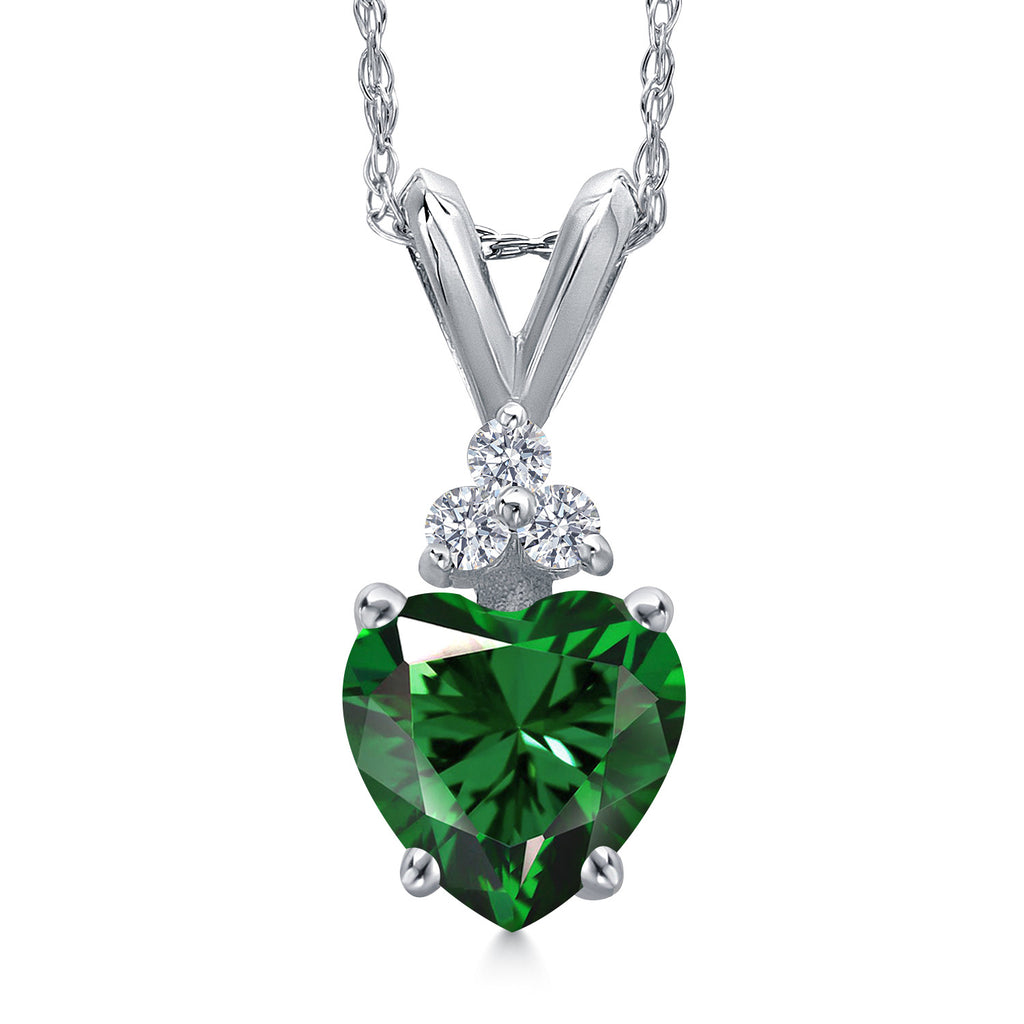 Nano Emerald - May_Pendant in 14K White Gold