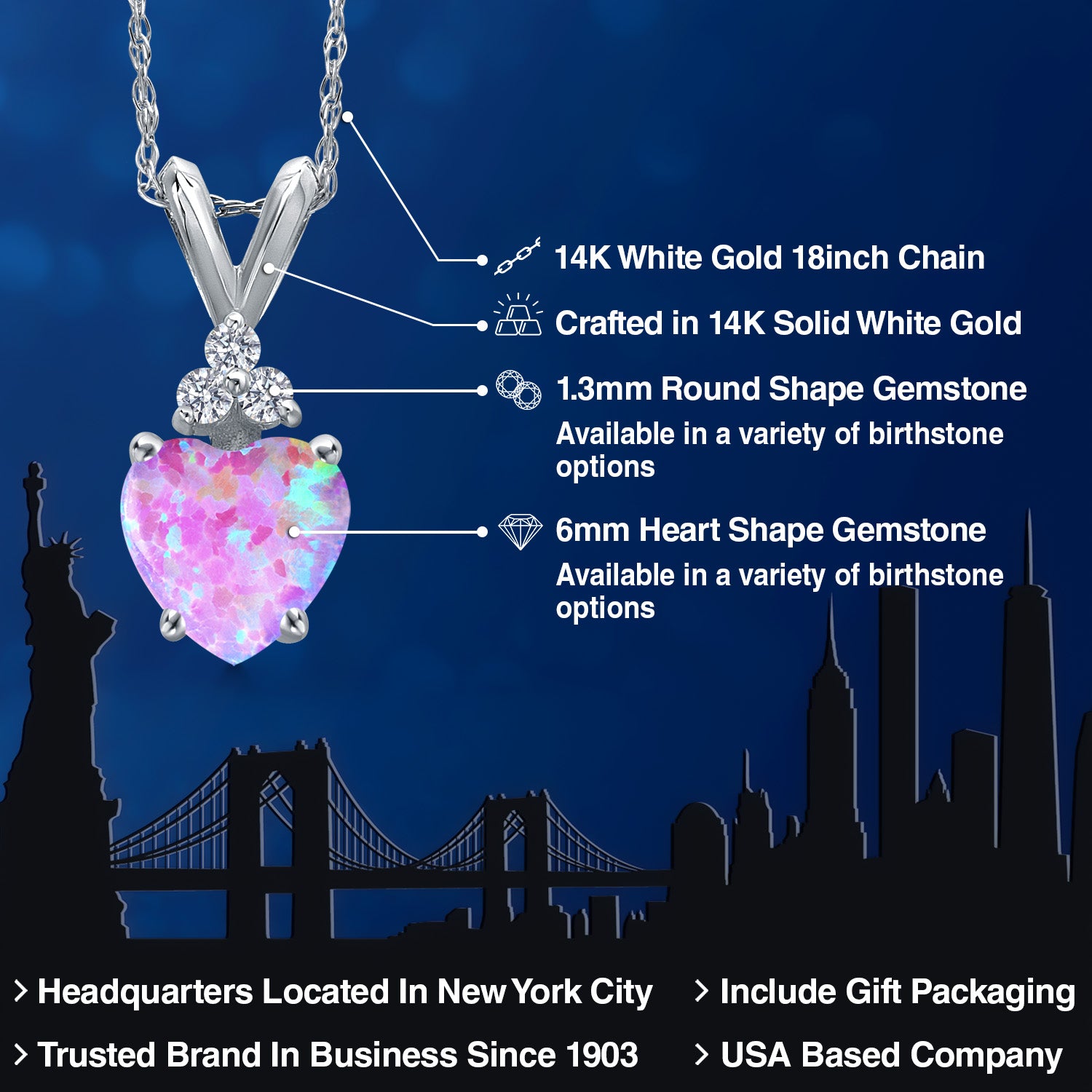 Pendant in 14K White Gold