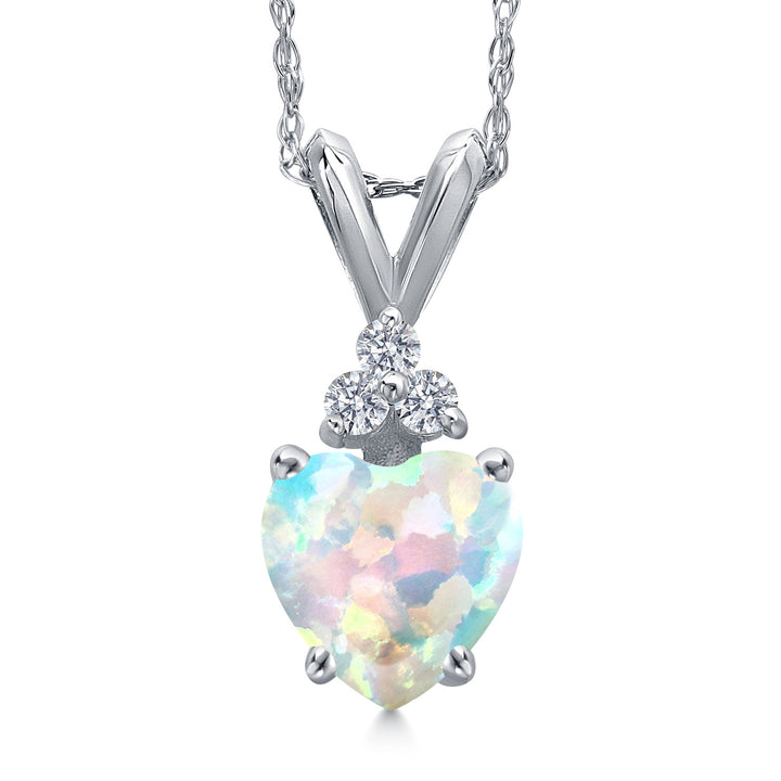 White Simulated Opal - October