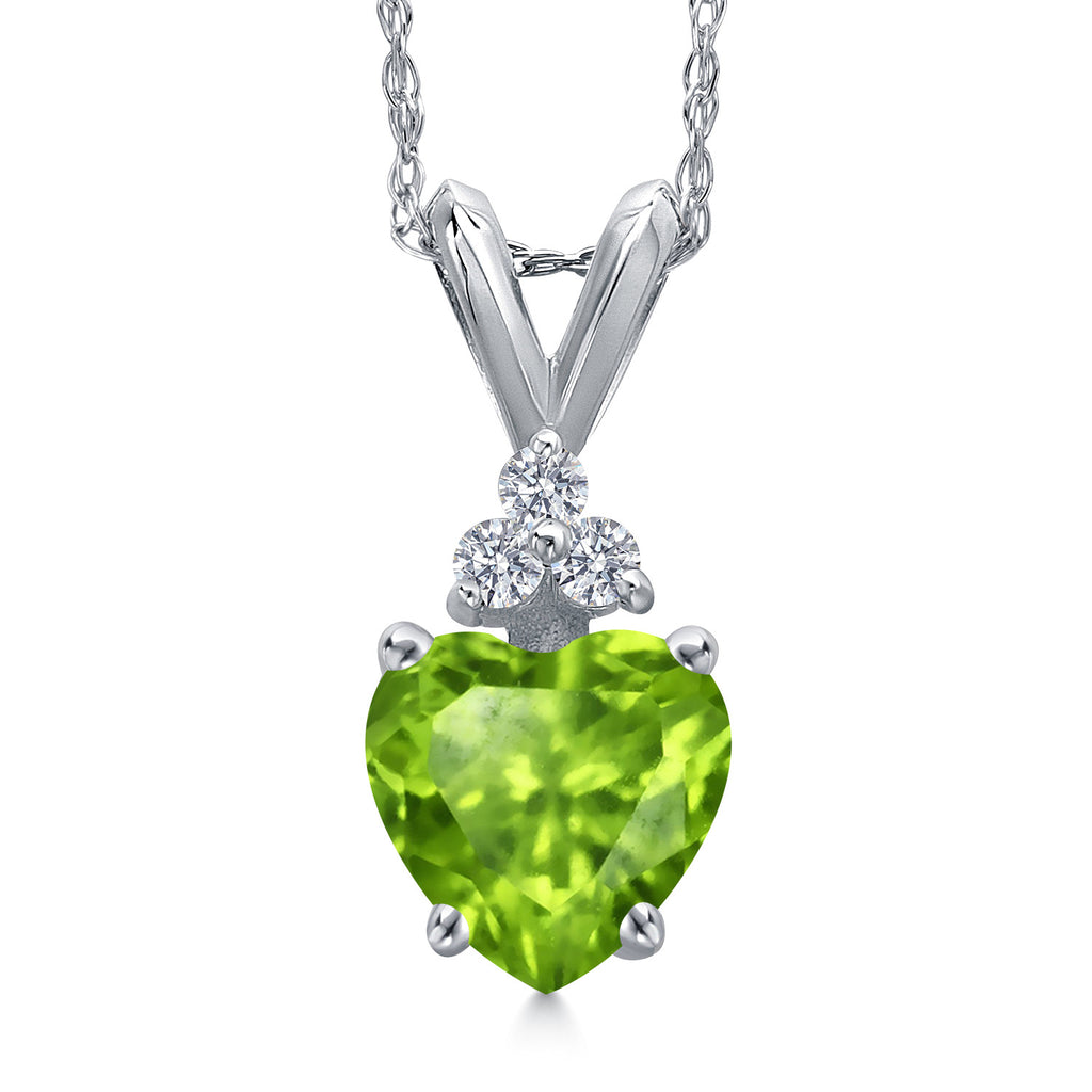 Peridot - August_Pendant in 14K White Gold