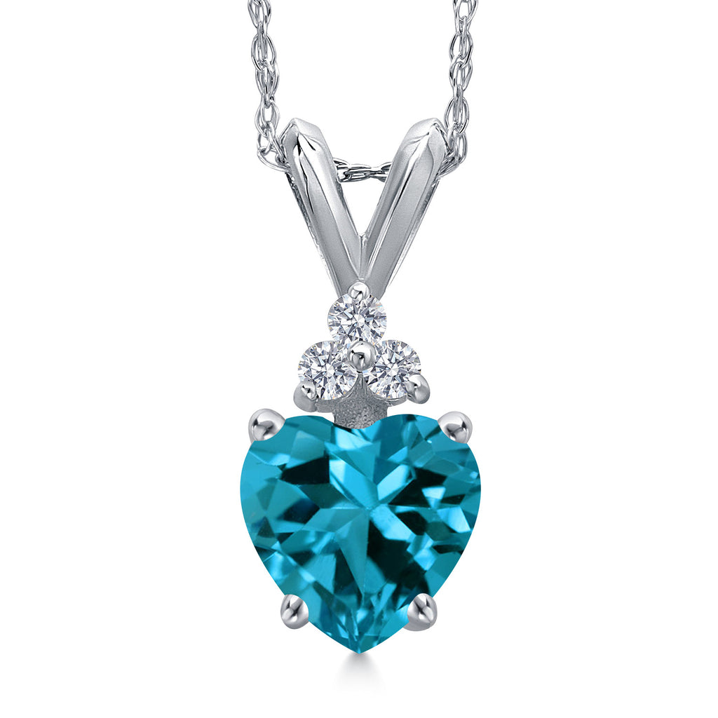 London Blue Topaz - November_Pendant in 14K White Gold