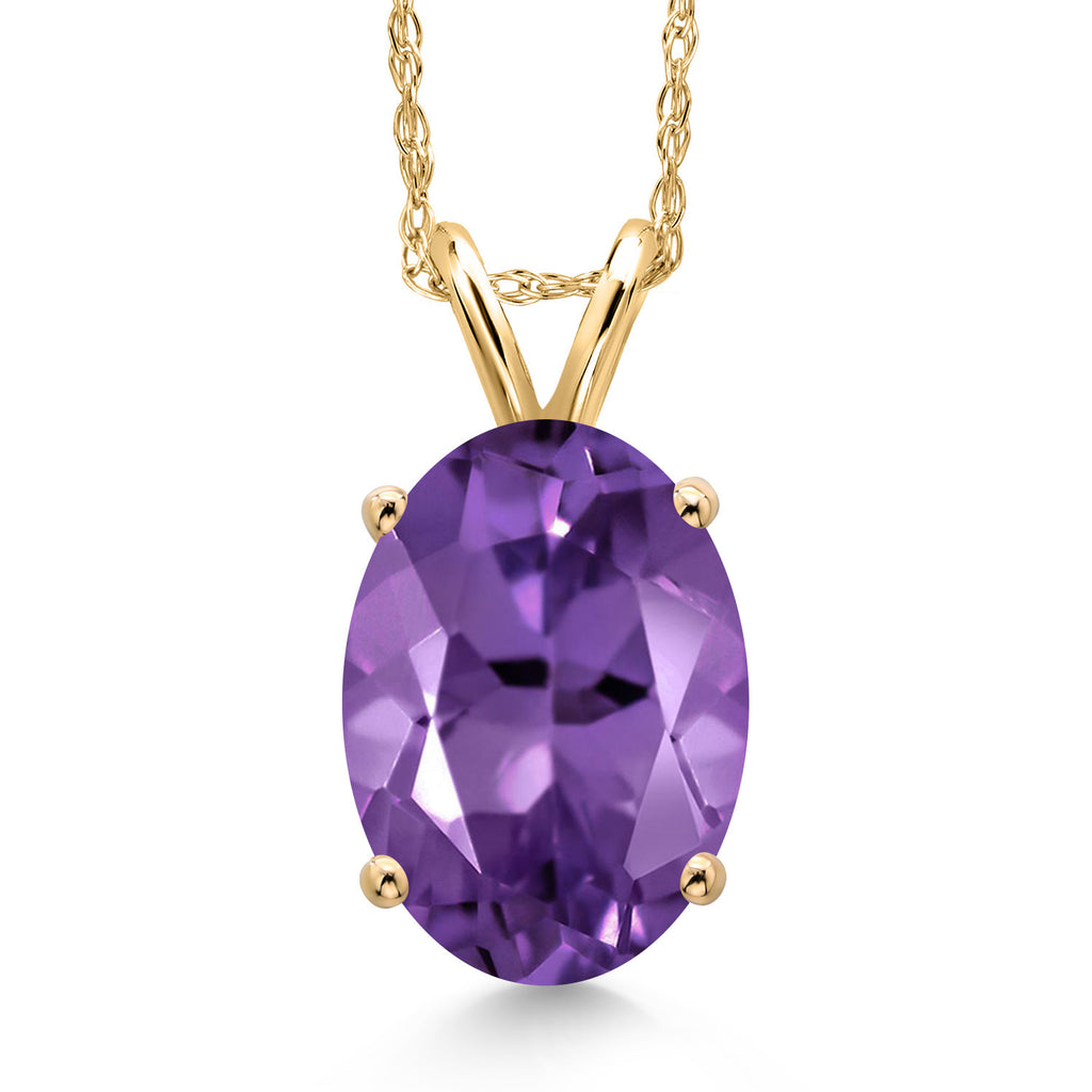 Amethyst - February_Pendant in 14K Yellow Gold
