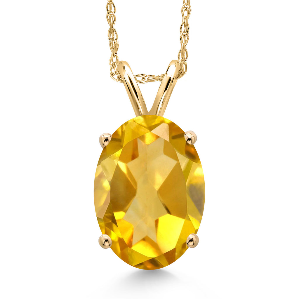 Citrine - November_Pendant in 14K Yellow Gold