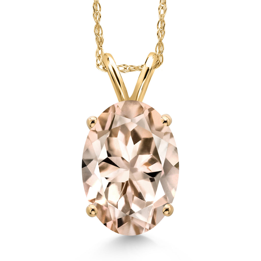 Morganite - October_Pendant in 14K Yellow Gold